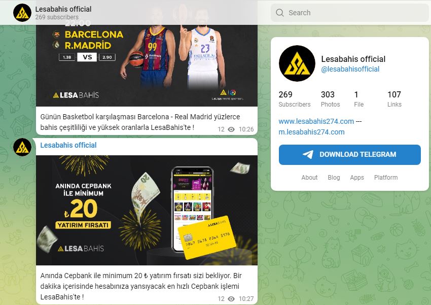 lesabahis telegram